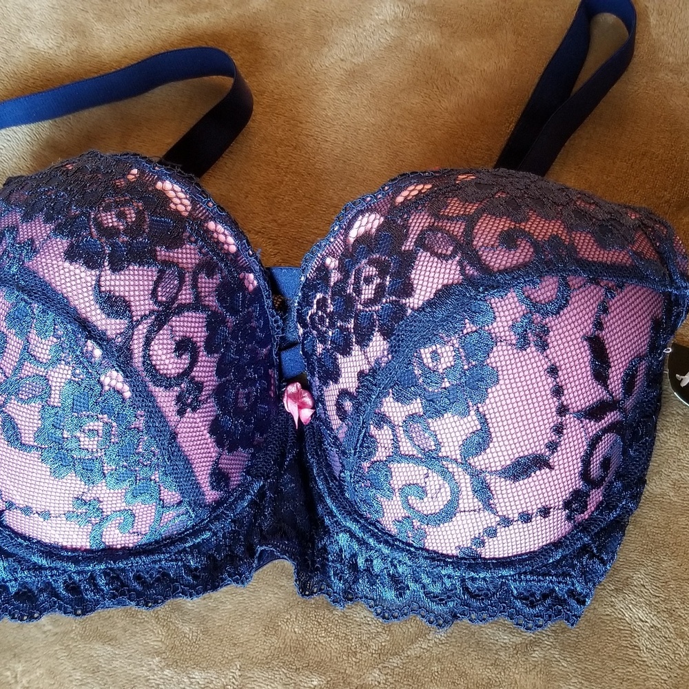 Blue Lacey bra